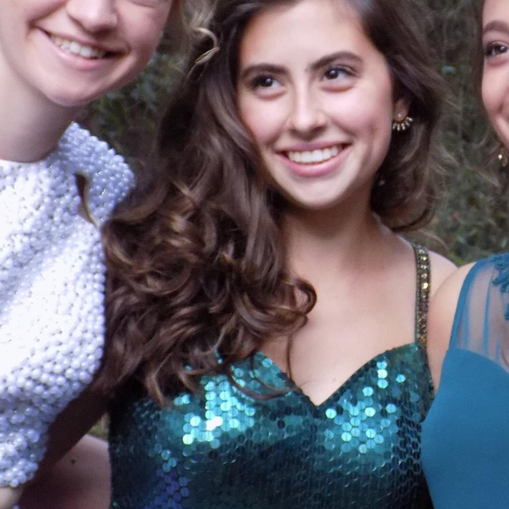 Vintage Emerald Green Sequin Formal Dress: Size SM - Picture 4 of 8